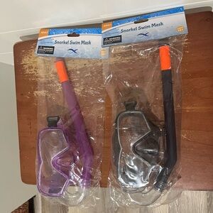 Snorkel Swim Mask Set in Purple and Black